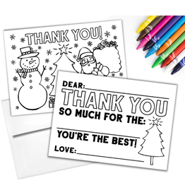 Color In Christmas Thank You Cards