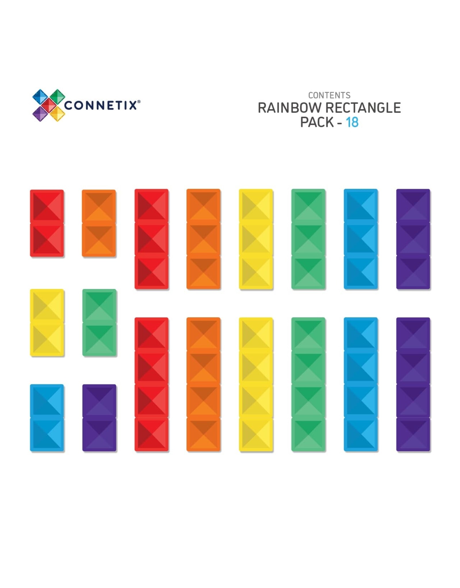 CONNETIX Rainbow Rectangle Pack 18pcs