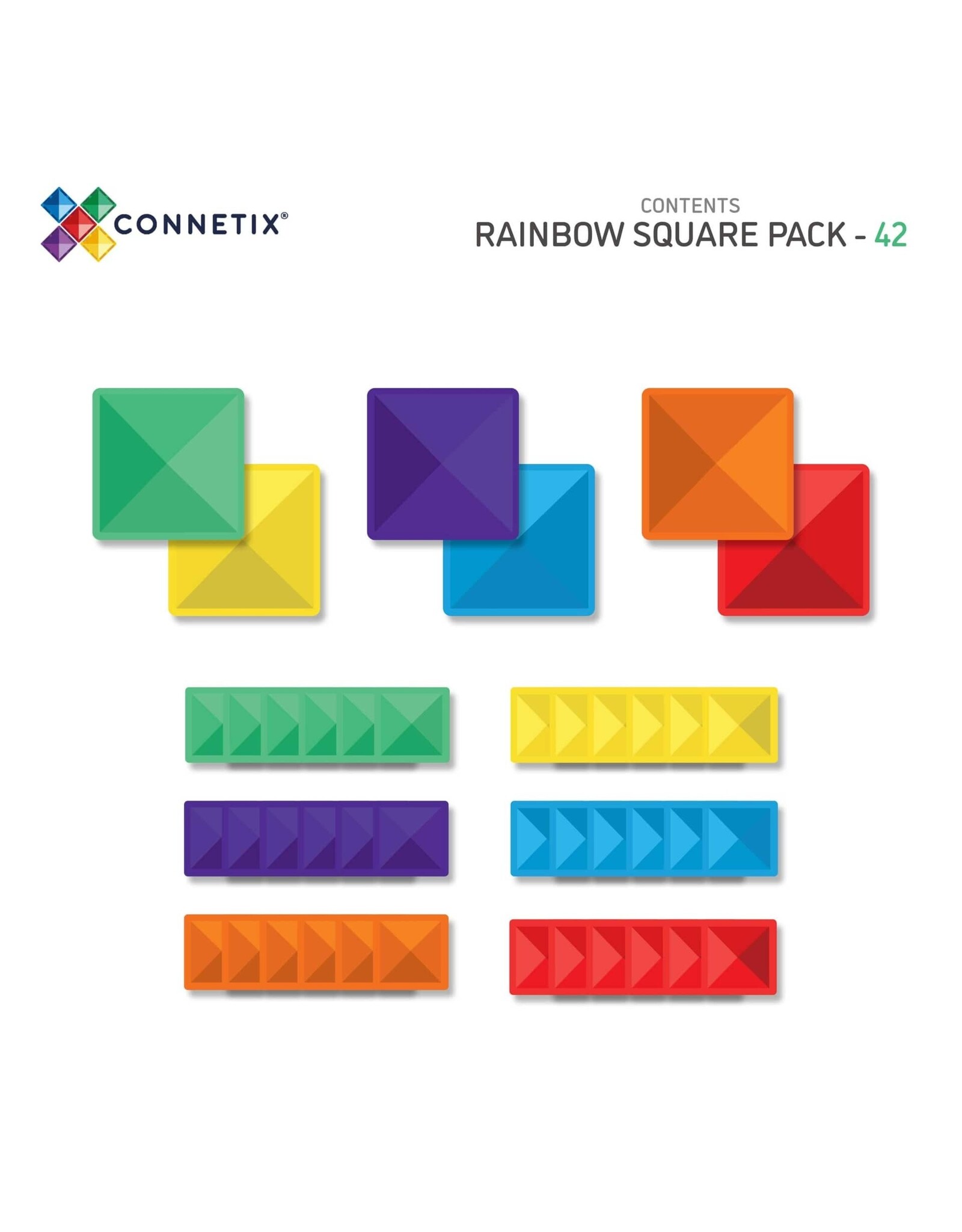 CONNETIX Rainbow Square Pack 42pcs