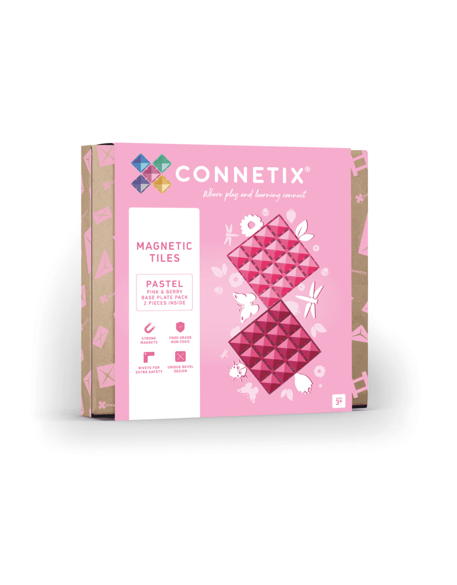 CONNETIX Pastel Pink & Berry Base Plate 2 Pack