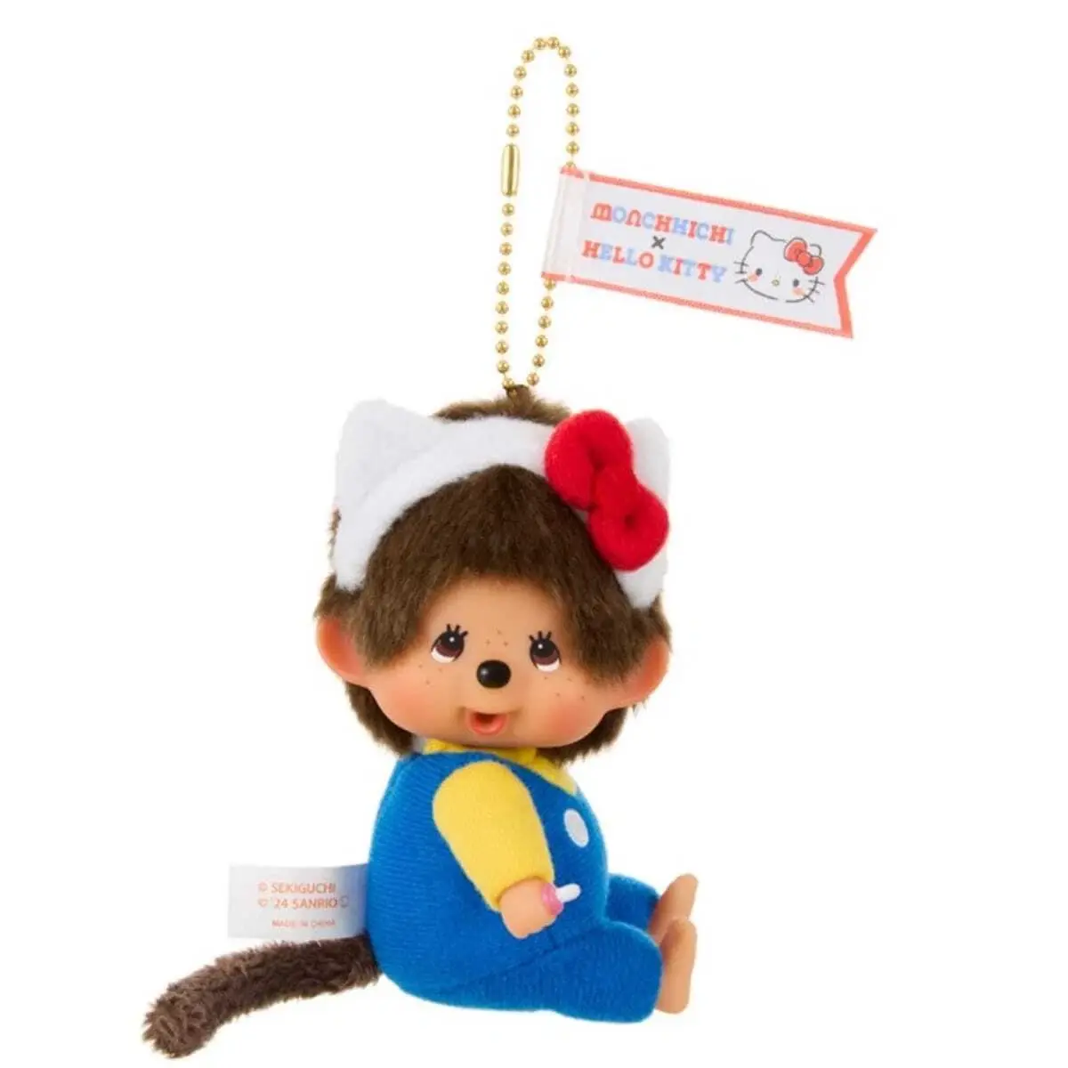 Monchhichi x Hello Kitty - Monchhichi Keychain - Wit & Whimsy Toys
