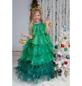 Christmas Tree Dress with Headpiece (3-4)