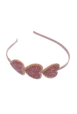 Pink Rhinestone Heart Headband