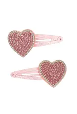 Pink Rhinestone Heart Hair Clip