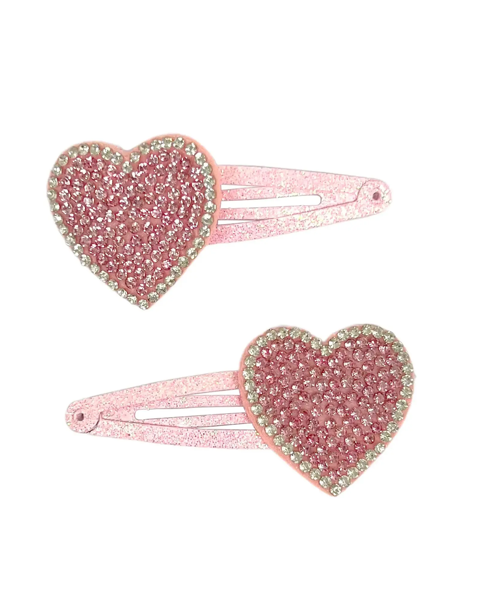 Pink Rhinestone Heart Hair Clip