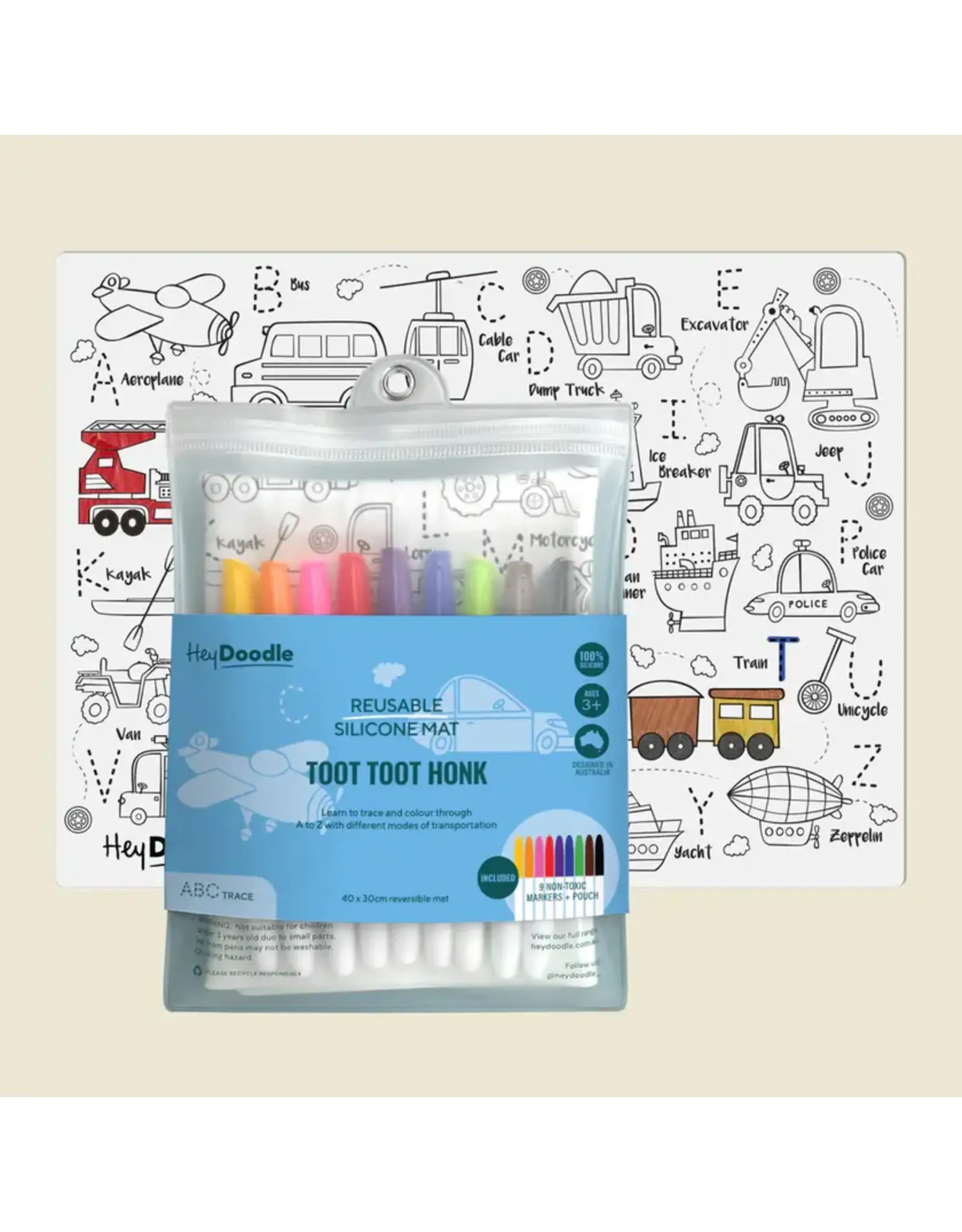 Silicone Activity Mat Toot Toot Honk