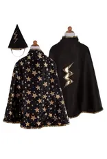 Black /Gold Reversible Wizard Cape & Hat (4-6)