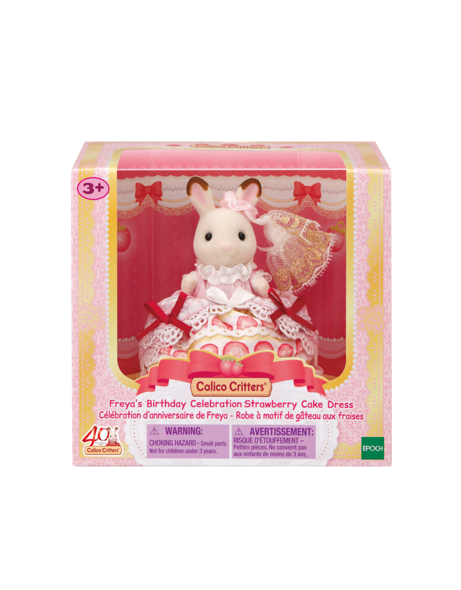 Calico Critters Freya's Birthday Celebration Strawberry Cake Dress