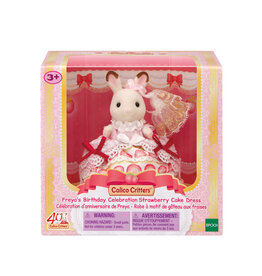 Calico Critters Freya's Birthday Celebration Strawberry Cake Dress