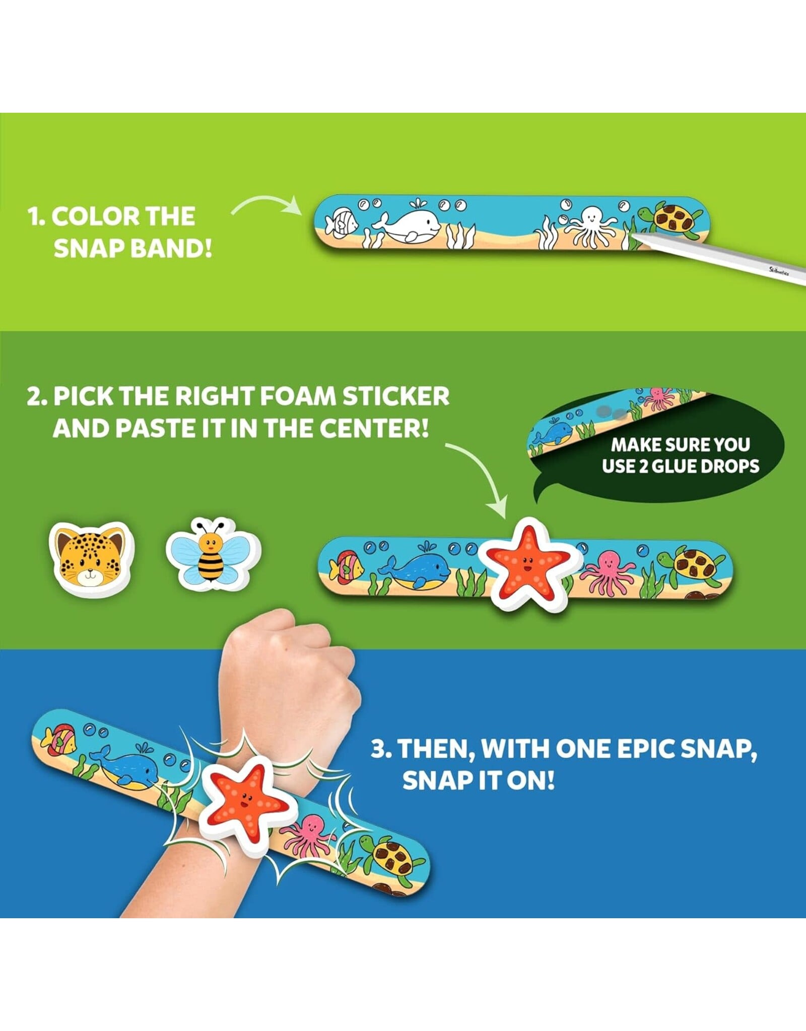 (7/3) Skillmatics Snap Bandz & Aqua Puffs Make & Take