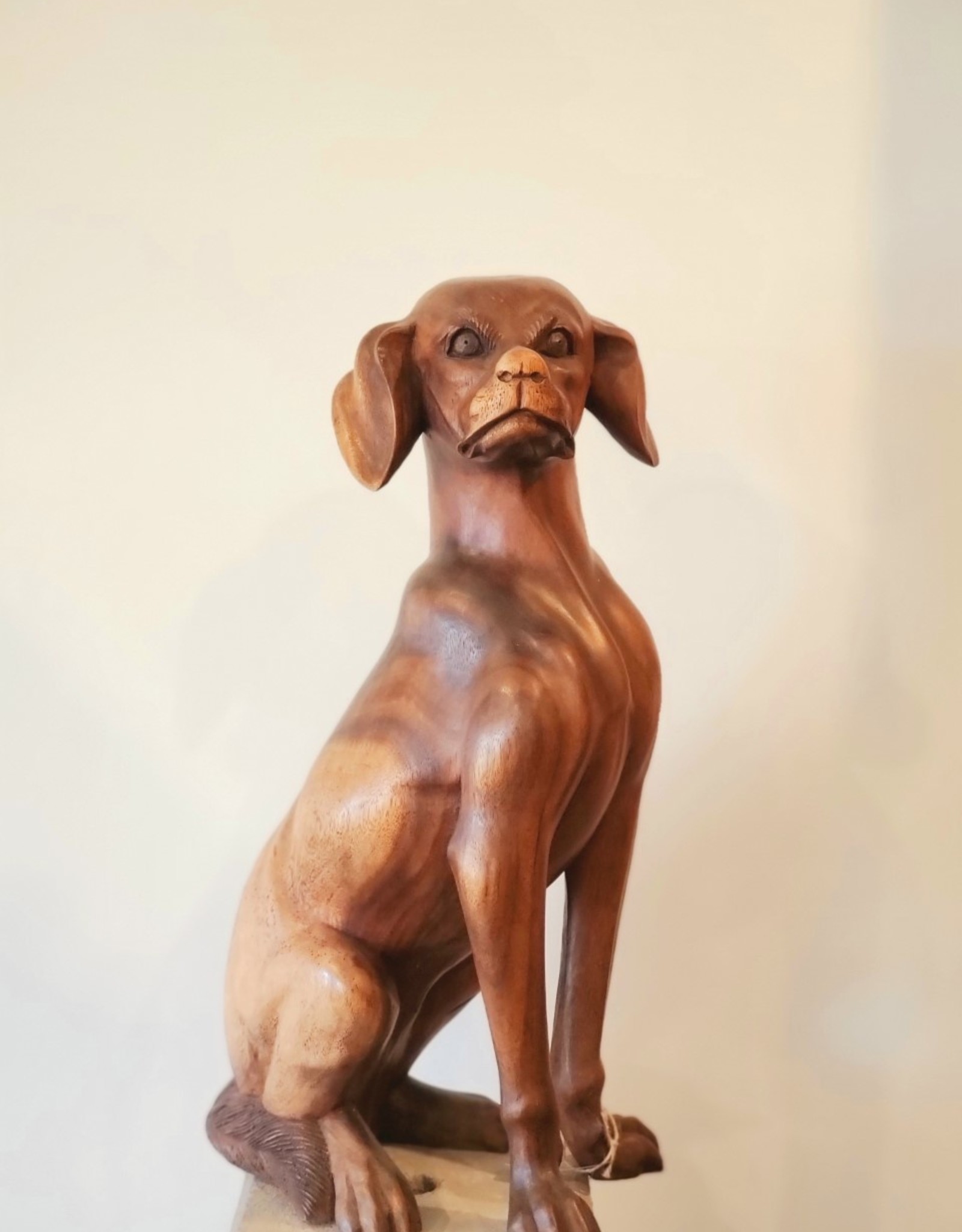 Hand Carved Dog Sculpture