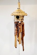 Wooden Bird House Chime Natural