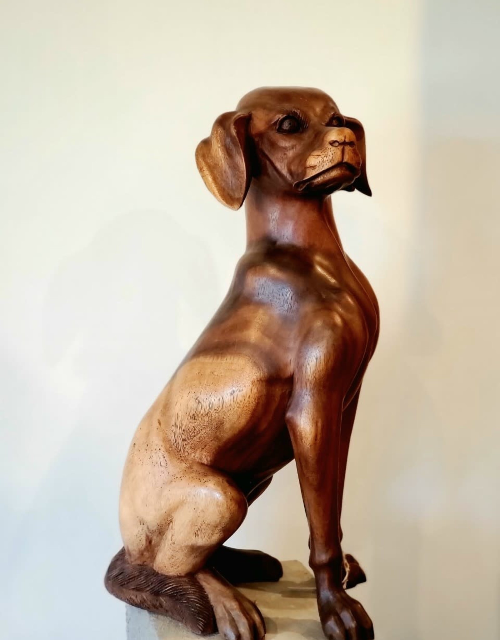 Hand Carved Dog Sculpture