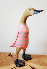 Bamboo Root Small Pink & Grey Striped Duck