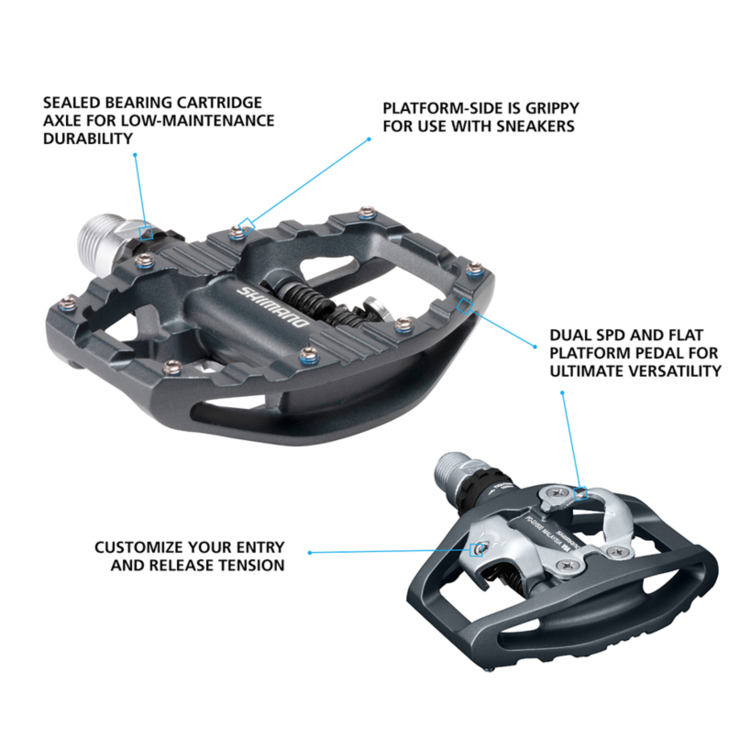 SHIMANO PEDAL, PD-EH500, SPD PEDAL, LIGHT ACTION , W/CLEAT (SM-SH56)