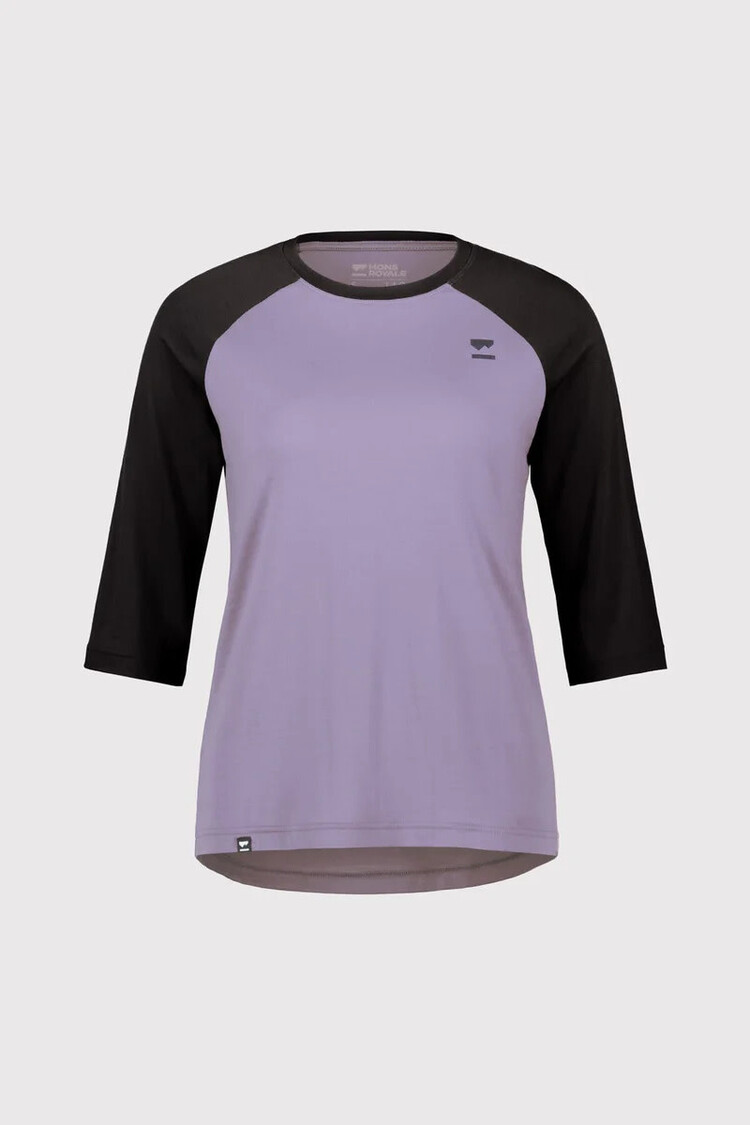 MONS ROYALE MONS ROYAL TARN MERINO SHIFT RAGLAN 3/4 FEMMES VIOLET/NOIR