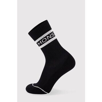 MONS ROYALE MONS ROYALE UNISEX SIGNATURE MERINO CREW SOCK NOIR/BLANC