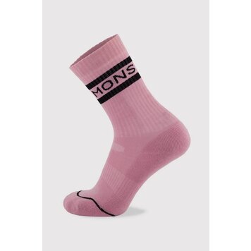 MONS ROYALE MONS ROYALE UNISEX SIGNATURE MERINO CREW SOCK UNISEX ROSE/NOIR