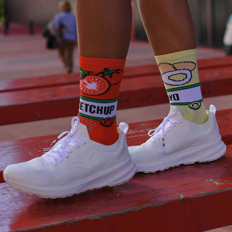 BVSPORT BVSPORT BAS COLLECTION NUTRISOCKS TRAIL KETCHUP/MAYO