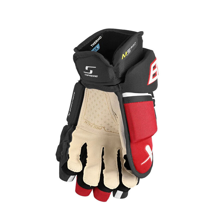 BAUER S23 BAUER SUPREME M5PRO GANTS INTERMÉDIAIRE NOIR/ROUGE/BLANC