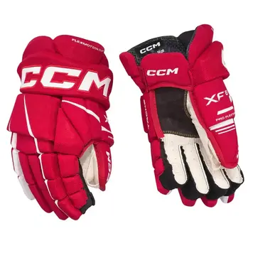 CCM Hockey CCM TACKS XF80 GANT DE HOCKEY JUNIOR ROUGE/BLANC