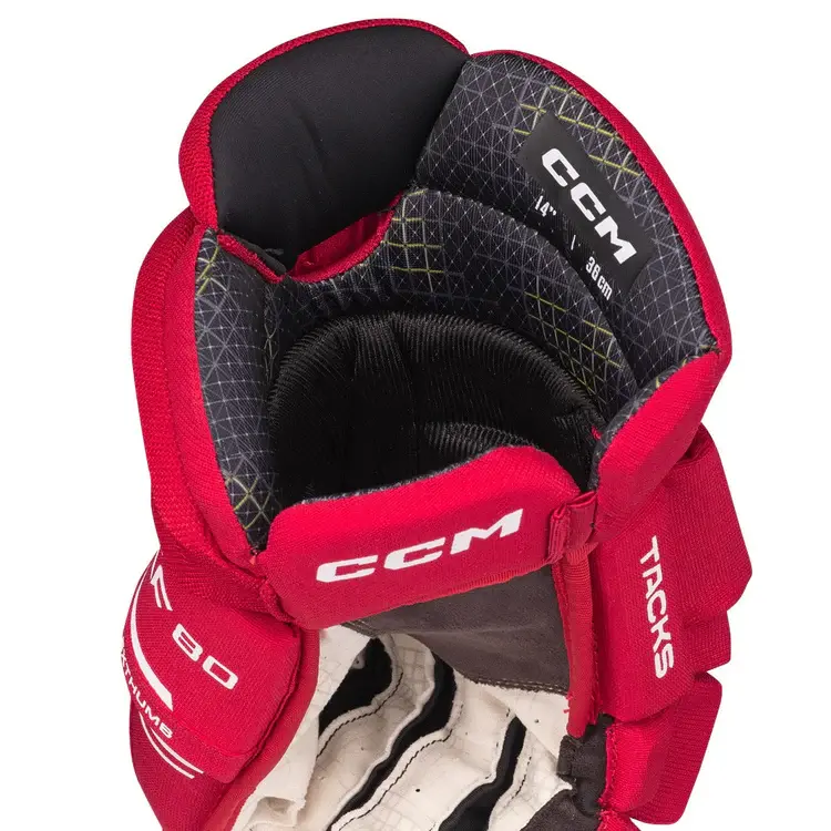 CCM Hockey CCM TACKS XF80 GANT DE HOCKEY ADULTE ROUGE/BLANC
