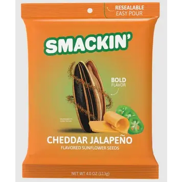 SMACKIN SMACKIN GRAINE DE TOURNESOL CHEDDAR ET JALEPENO (SAC DE 4OZ)