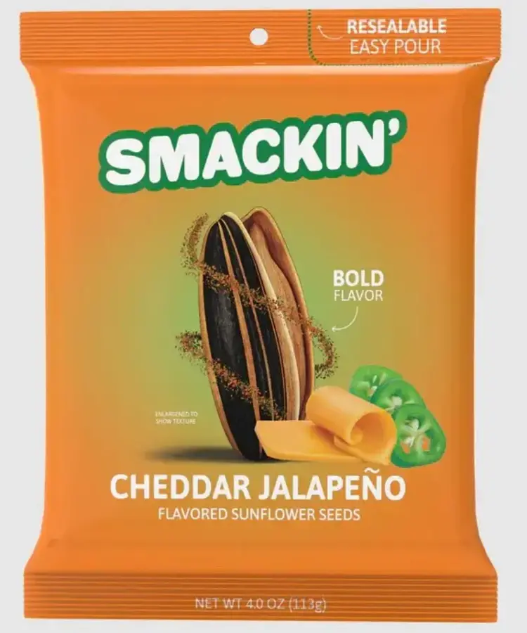 SMACKIN SMACKIN GRAINE DE TOURNESOL CHEDDAR ET JALEPENO (SAC DE 4OZ)