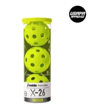FRANKLIN FRANKLIN X-26 BALLES DE PICKLEBALL INTÉRIEUR LIME (TUBE DE 3 BALLES)