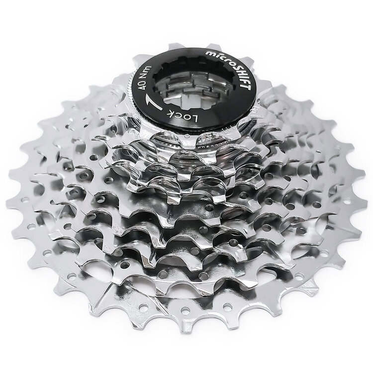 MICROSHIFT MICROSHIFT G10 Cassette - 10 Speed, 11-28t, Silver, Chrome Plated, With Spider