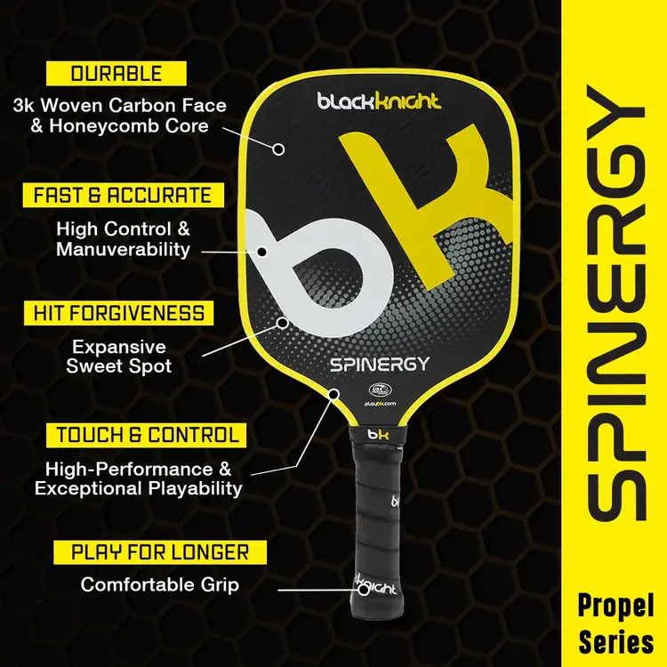 DARK KNIGHT BLACK KNIGHT RAQUETTE PICKLEBALL SPINERGY