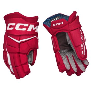 CCM Hockey CCM JETSPEED FT880 GANTS JUNIOR ROUGE