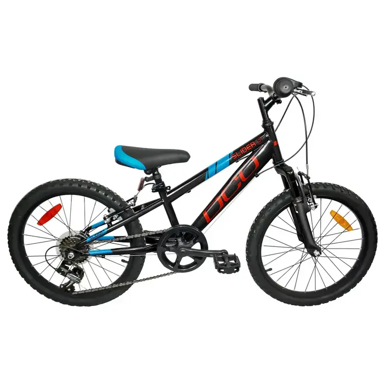 DCO DCO SLIDER S 20'' VÉLO NOIR/ROUGE/BLEU AVEC BÉQUILLE 20''