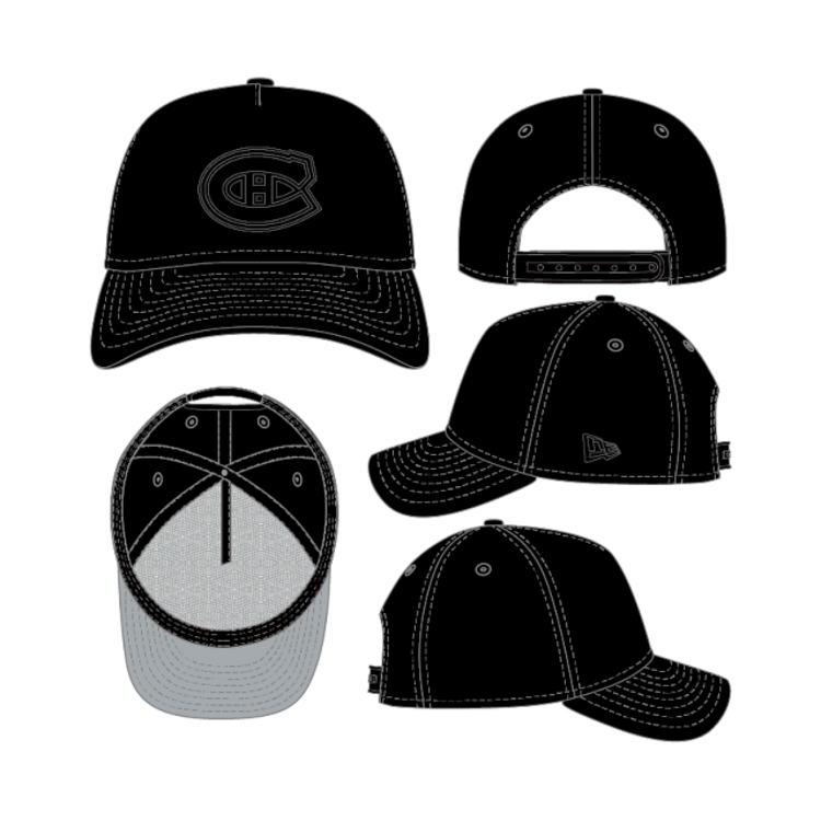 NEW ERA NEW ERA 9FORTY A-FRAME SNAPBACK BLACKOUT CANADIENS DE MONTREAL