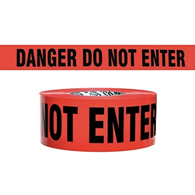 (1168) Do Not Enter - Red Tape 3X1000' Red