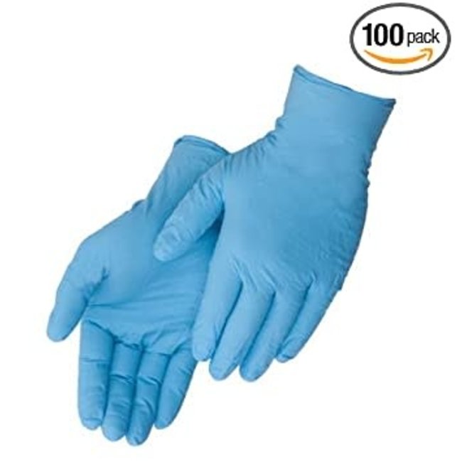 (1117) DuraSkin Disposable 8 Mil Nitrile Glove Box of 50 L - Powdered blue Large