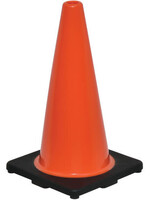 (1359) Orange 18" Traffic Cone With Black Base