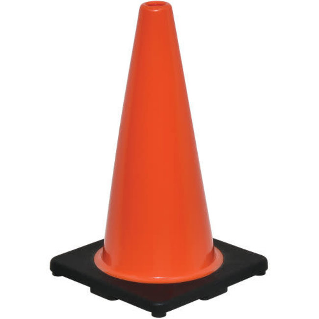 (1359) Orange 18" Traffic Cone With Black Base