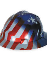 MSA (1626) MSA V-Guard Stars & Stripes Hard Hat W/ Ratchet Suspension