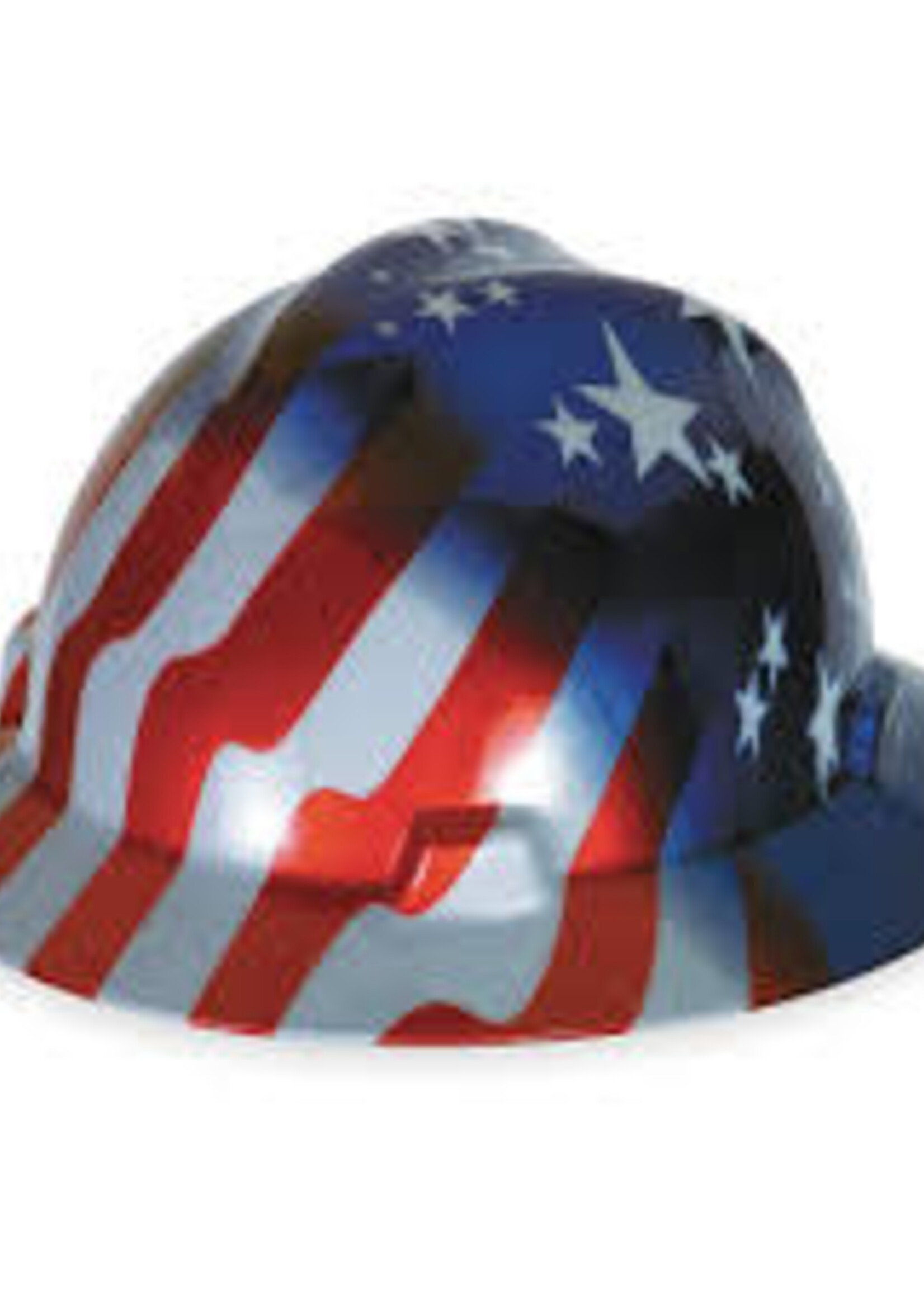 MSA (1626) MSA V-Guard Stars & Stripes Hard Hat W/ Ratchet Suspension