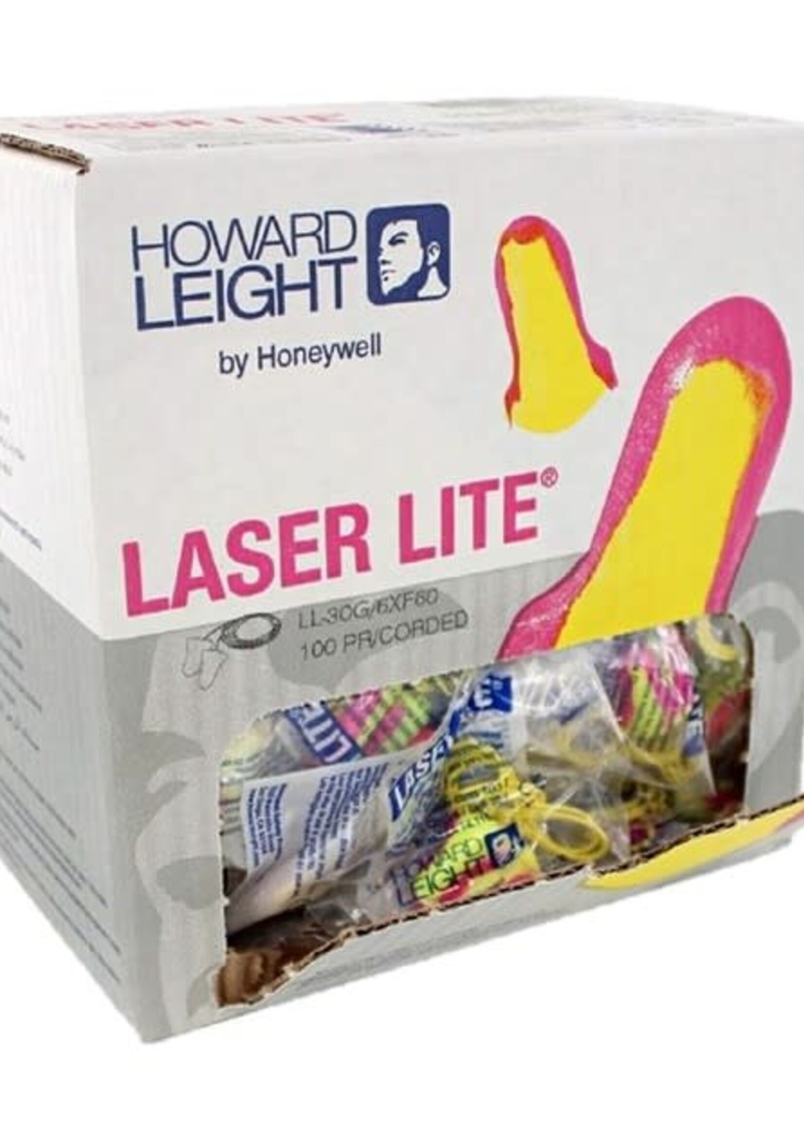 (1441) Laser Lite Disposable Foam Corded Earplugs, 100 pairs