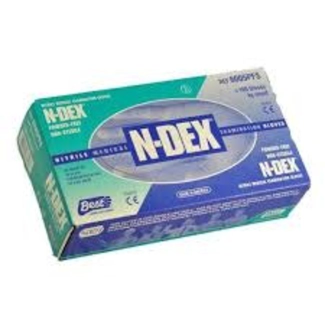 (1393) N-Dex 6005PF Disposable Nitrile Glove, Pwder Free, Small--Box of 100