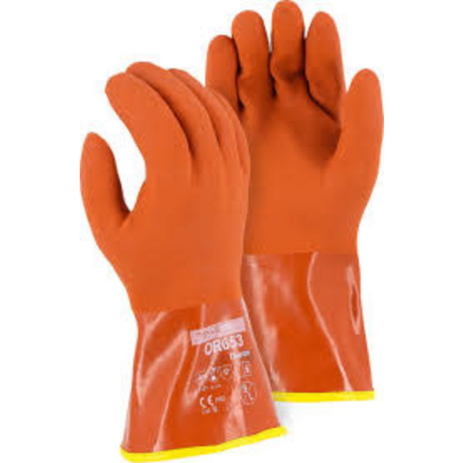 (1119) XL PVC Dipped gloves with Thermal Liner OR653 Brn XL