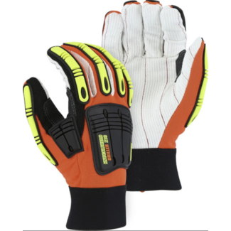 (1404)Knucklehead Driller X10 Mechanics Gloves With Cotton Palm and Impact Protection - Medium
