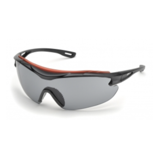 Elvex (1031) Elvex Brow-Specs Safety Glasses - Black Frame - Anti-Fog Lens, Black and Red, One Size