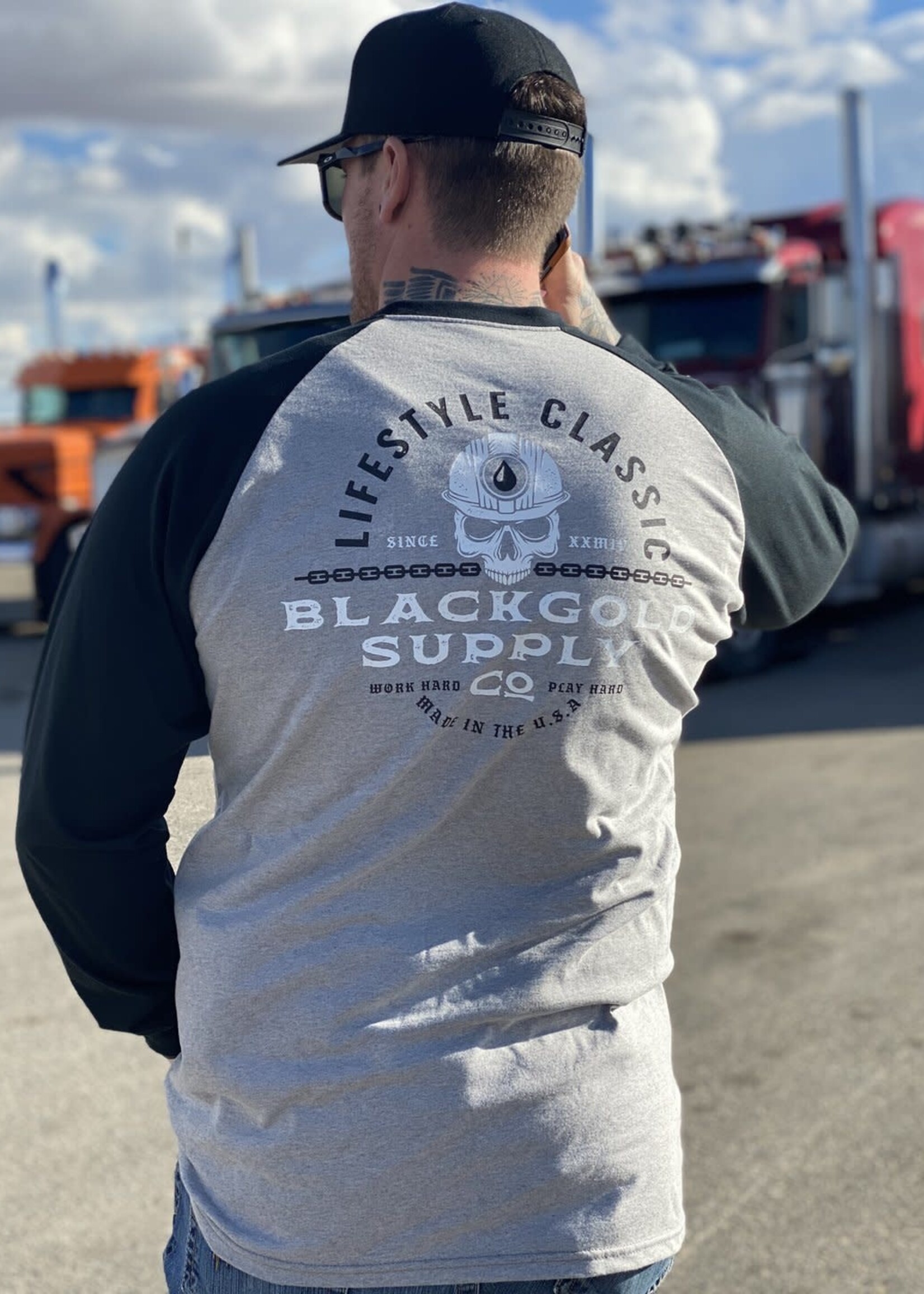 Black Gold Supply Co (1668) Black Gold Numb Skull FR Long Sleeve Shirt