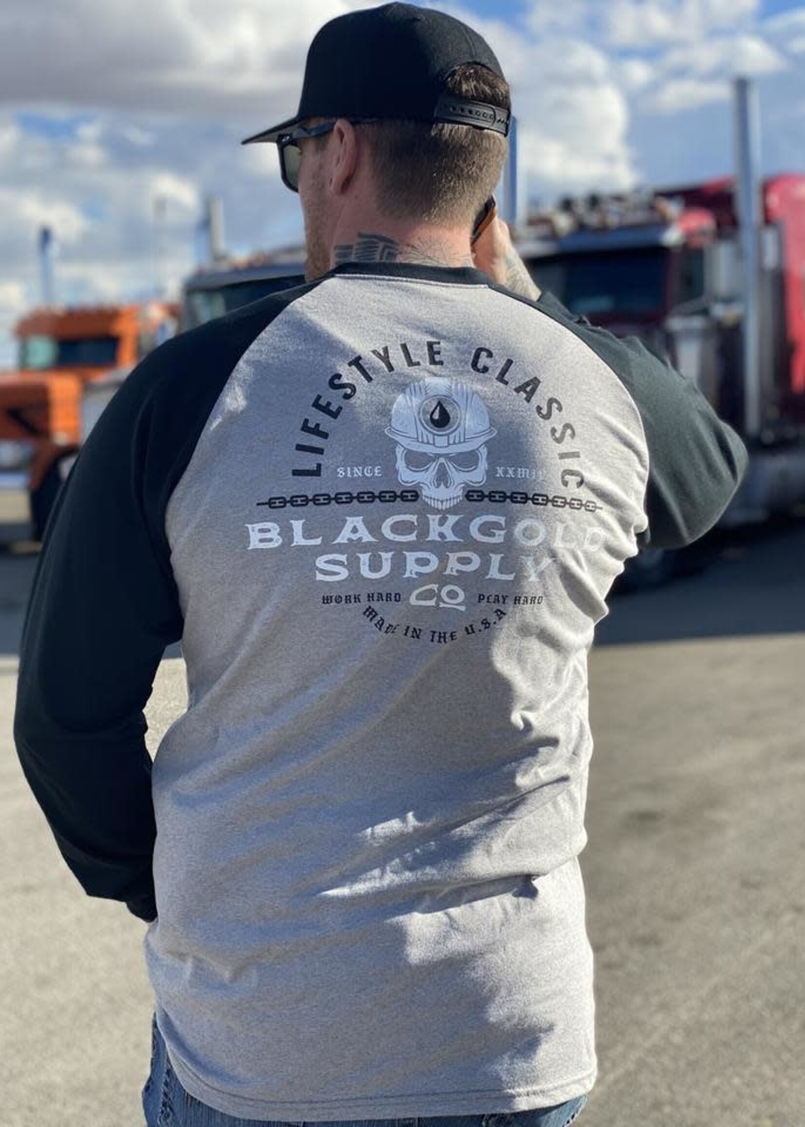 Black Gold Supply Co (1668) Black Gold Numb Skull FR Long Sleeve Shirt