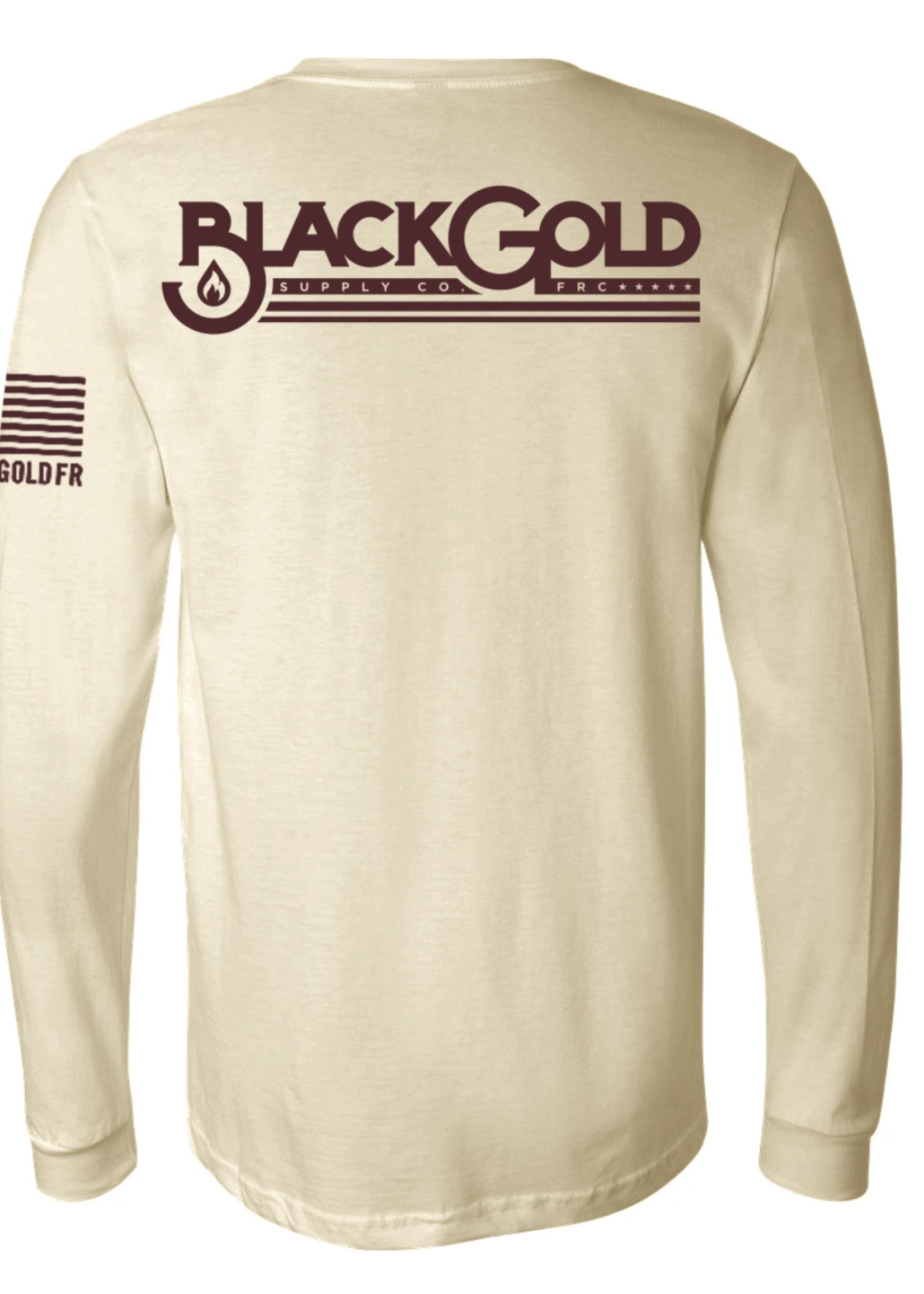 Black Gold Supply Co (1633) Black Gold FRC Long Sleeve Shirt - Beige & Red -XLarge