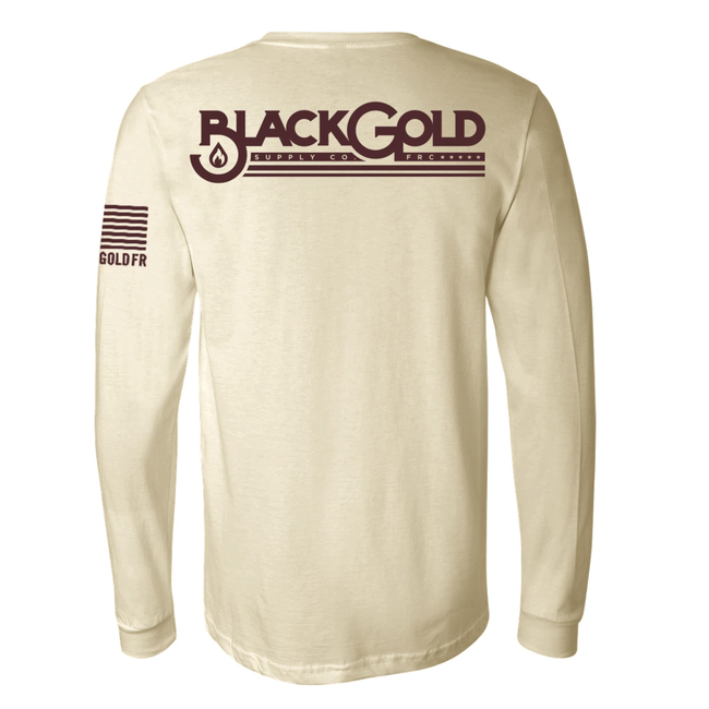 Black Gold Supply Co (1633) Black Gold FRC Long Sleeve Shirt - Beige & Red -XLarge
