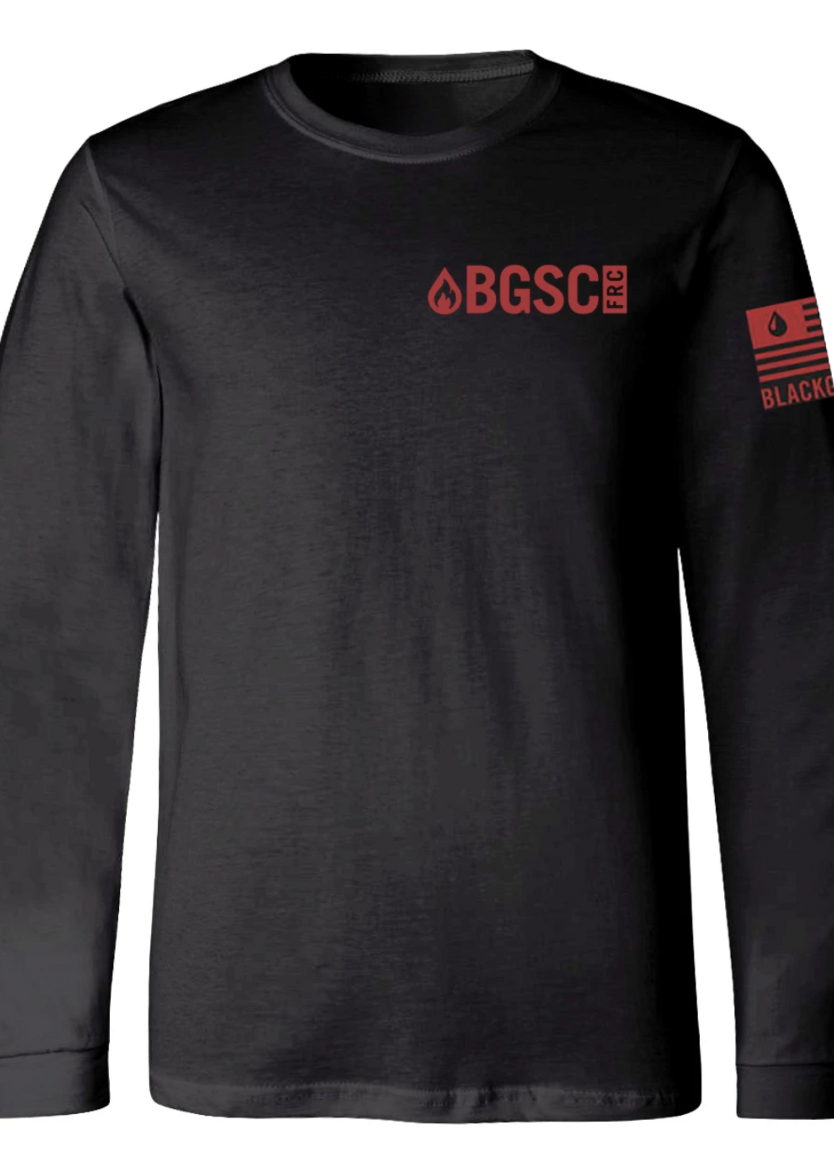 Black Gold Supply Co (1632) Black Gold FRC Long Sleeve Shirt - Black & Red - Large